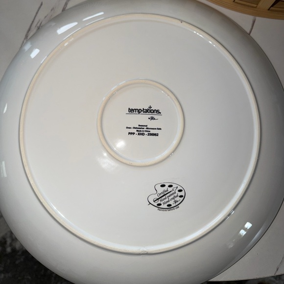 TEMP-TATIONS By Tara Green Leaf Ceramic Serveware Set Tray with Dip Dish 4 piece - Picture 12 of 13